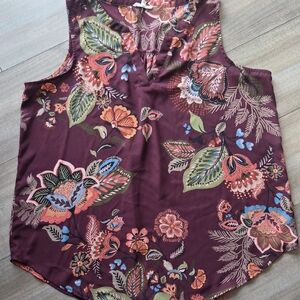 Maurices Burgundy Floral Blouse